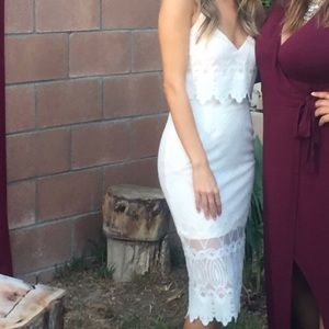 Asos White lace midi dress